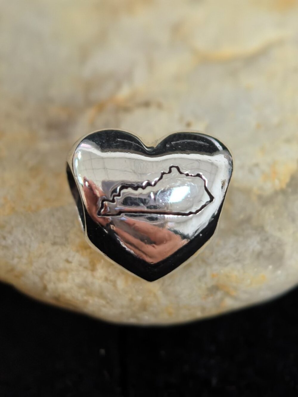 Pandora Y'ALL Kentucky Map Heart Charm Travel Pendant, S925 Silver (Women's)